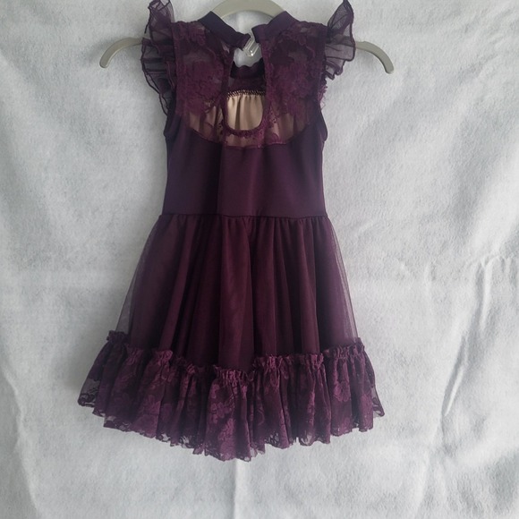 weissman xsc dance costume purple lace ruffle xs child‎ girls - Picture 3 of 4